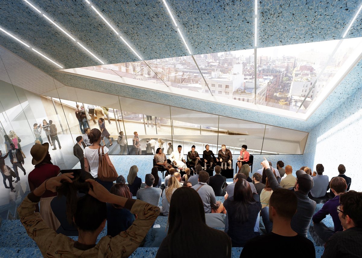 Rendering of the expanded New Museum's forum space Courtesy OMA/bloomimages.de