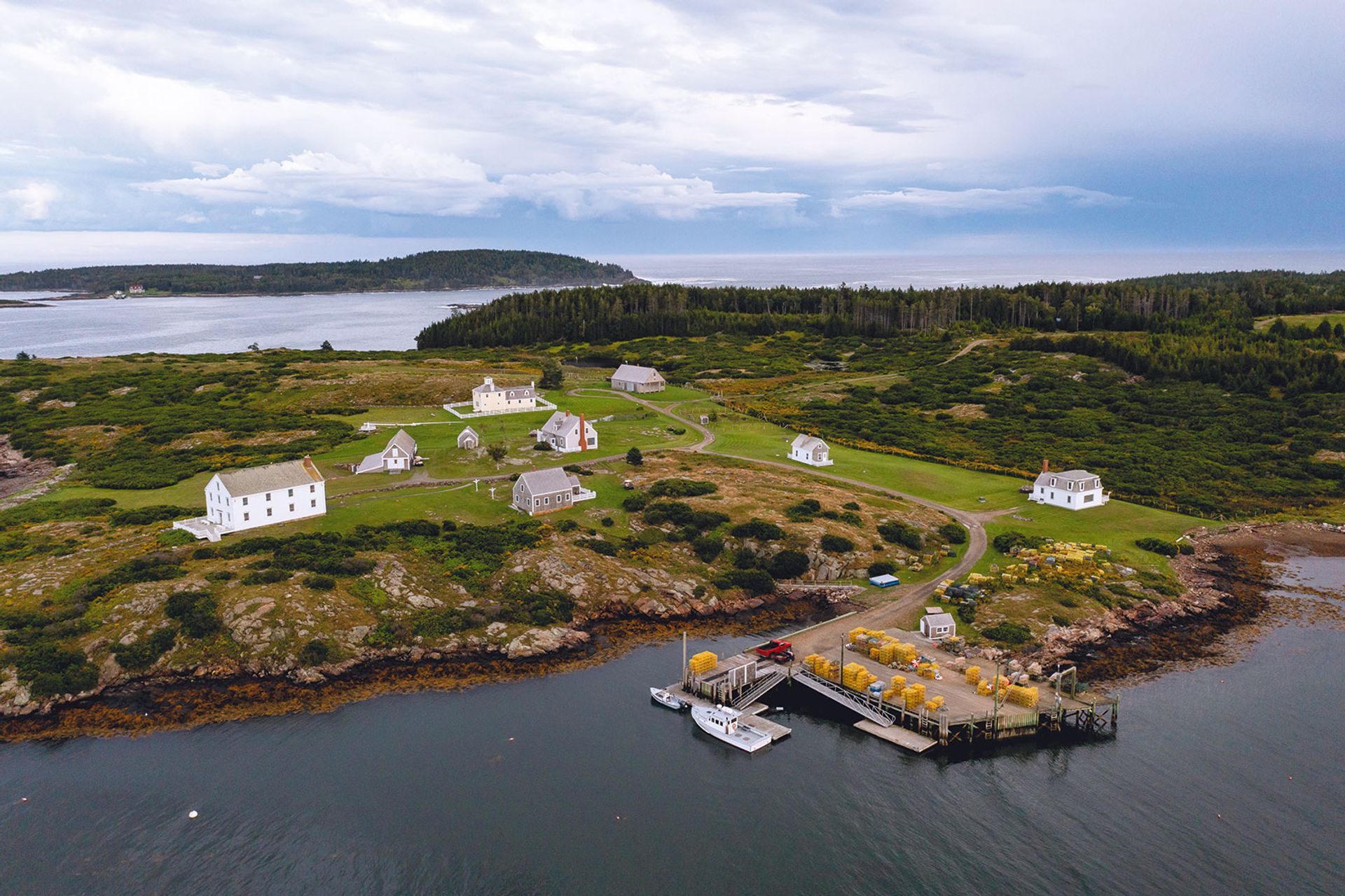 Allen Island in Maine is one of two islands once owned by the artist Andrew Wyeth and his wife Betsy. The Wyeth family sold the islands to Colby College, a liberal arts university Photo: Gabe Souza; © 2021 Colby College