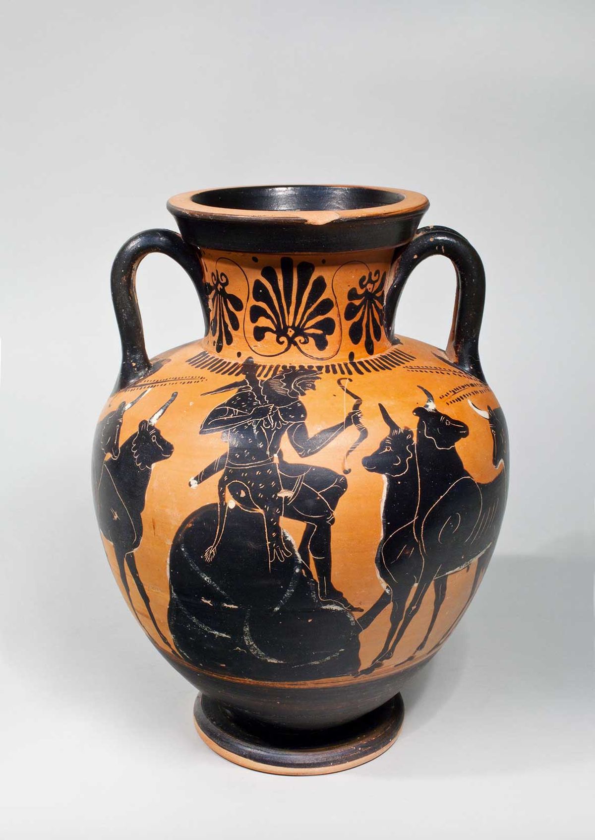 This 2,500-year-old Greek black-figure belly amphora will be sharing a Focus stand with abstract works by the contemporary painter Calum Innes and Gloria Cortina-designed pieces of 21st-century furniture at Tefaf Maastricht
Courtesy Charles Ede, London