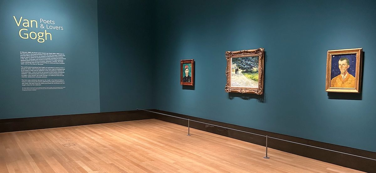 A grasshopper, Louis Vuitton, a painting on a tea towel, a self-portrait in Regent’s Park, casino boss Steve Wynn, and reframing the Sunflowers—all in the London show. Van Gogh: Poets & Lovers installation view
The Art Newspaper