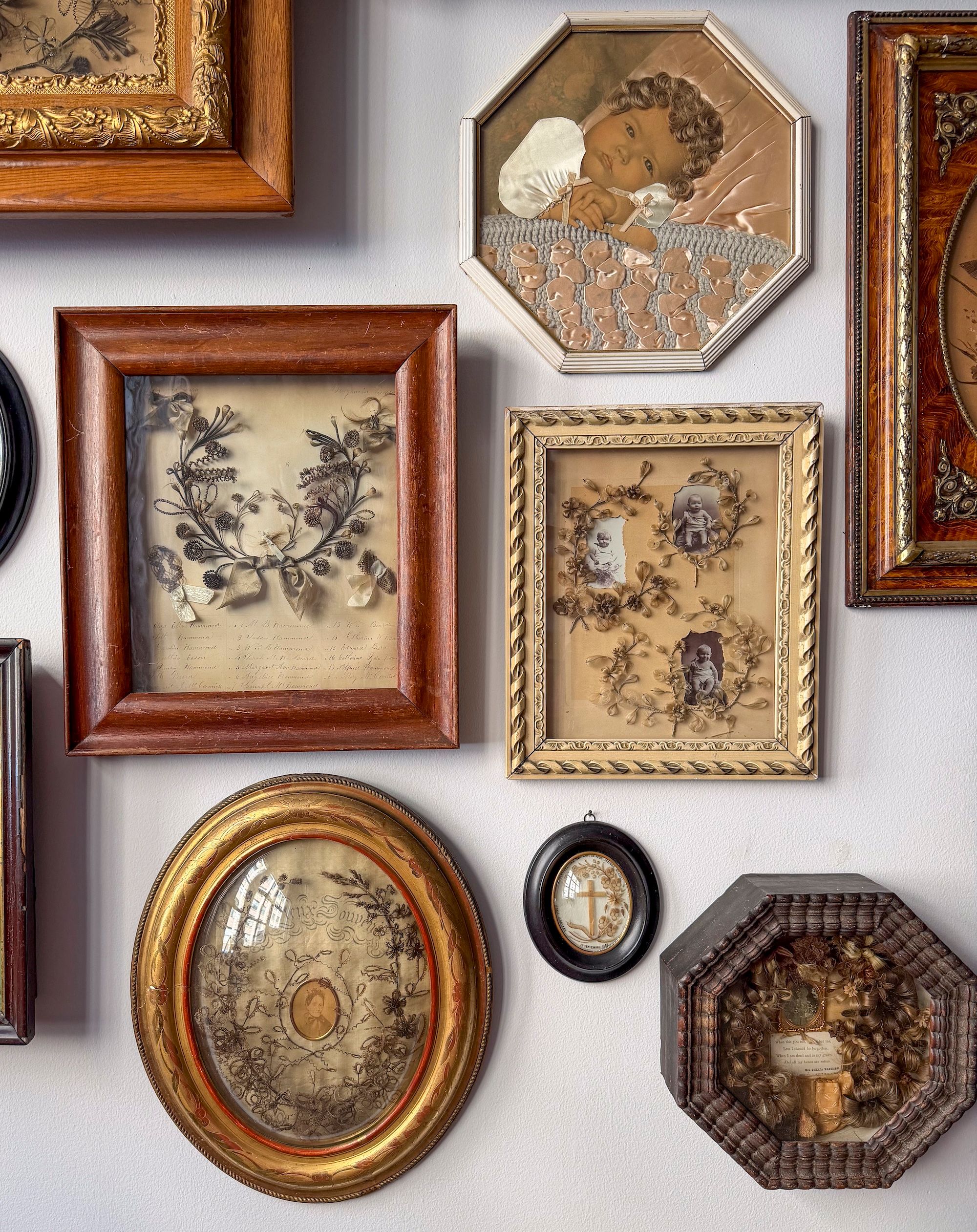 Examples of hairwork at the Morbid Anatomy Library in Brooklyn Courtesy Morbid Anatomy