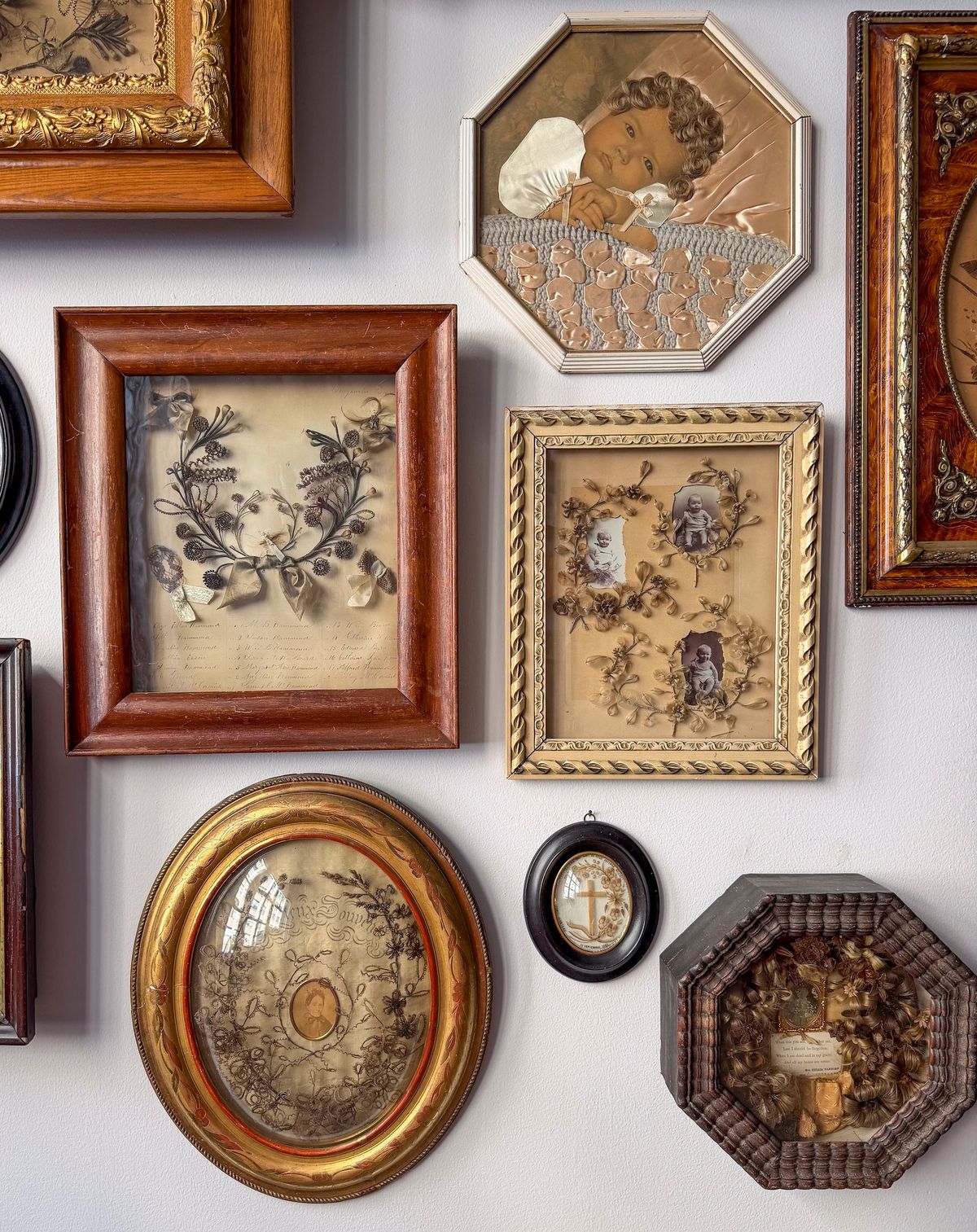 Examples of hairwork at the Morbid Anatomy Library in Brooklyn Courtesy Morbid Anatomy
