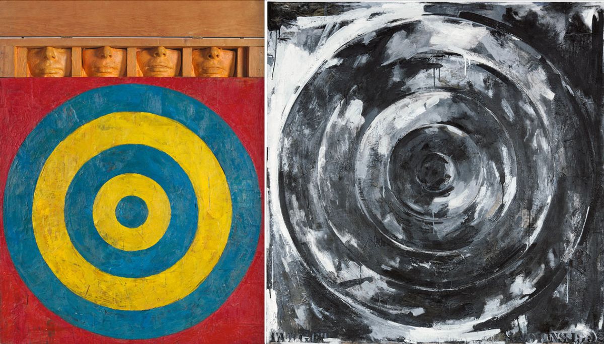 Jasper Johns's Target with Four Faces (1955) will be on show at the Whitney Museum while Target (1992) will be on display at the Philadelphia Museum of Art © 2021 Jasper Johns/VAGA at ARS, NY