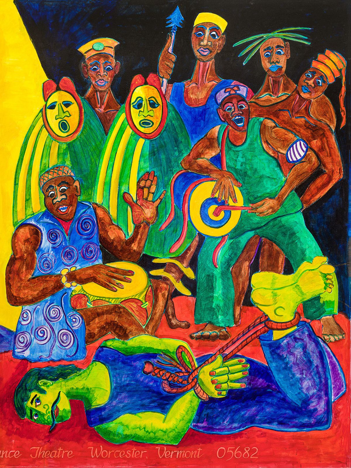 The "Insurrection" panel in Sam Kerson's mural Slavery (1994) at the Vermont Law and Graduate School Image courtesy Sam Kerson