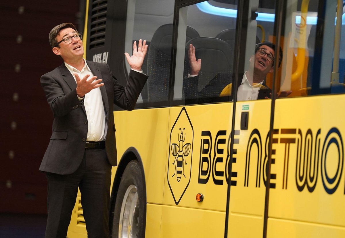 The Bee Network bus system championed by Burnham has combined a traditional symbol of solidarity with a contemporary image of Manchester
Photo: PA Images