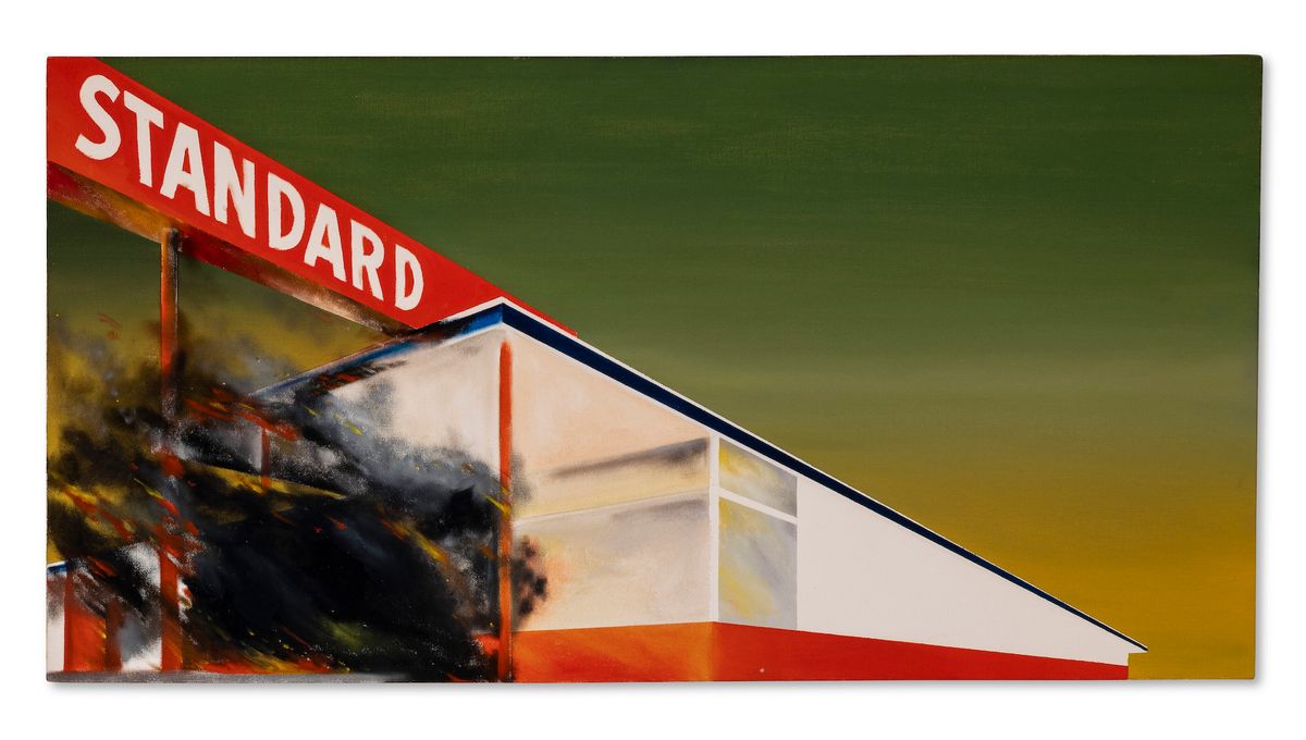 Ed Ruscha, Burning Standard, 1968 Courtesy Christie's Images Ltd.