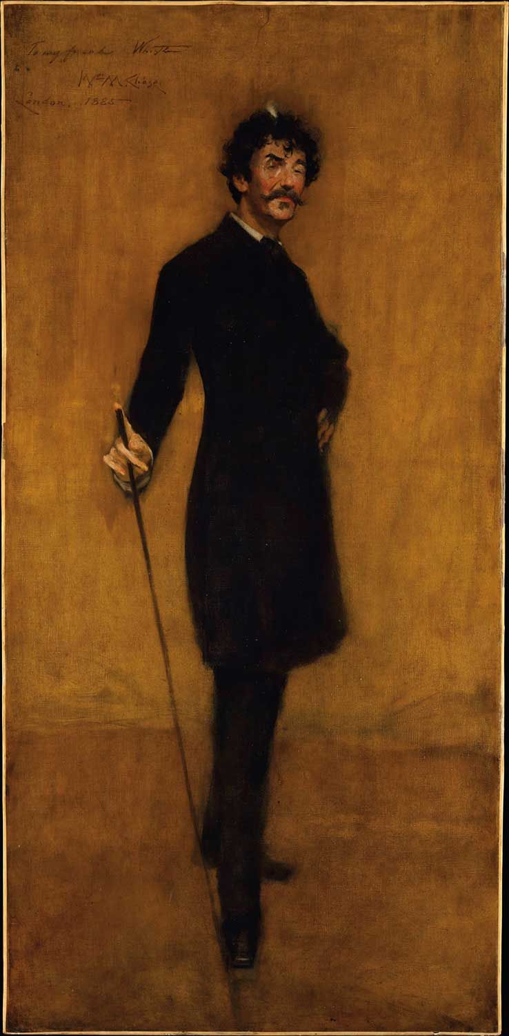 James Abbott McNeill Whistler (1885) by William Merrit Chase. Whistler famously took John Ruskin to court after the writer was disparaging about one of his nocturne paintings Courtesy Metropolitan Museum of Art, New York