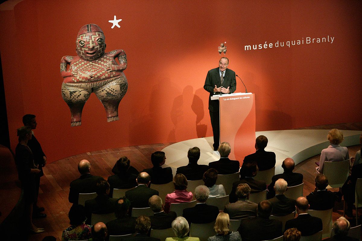 Jacques Chirac, then president, at the inauguration of the Musée du Quai Branly in Paris in 2006 © Arnaud Baumann/Musée du Quai Branly