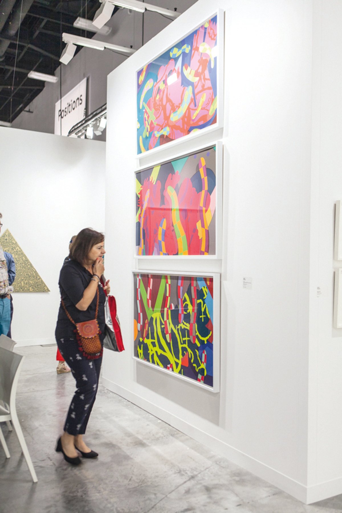 KAWS’s Lost Time, Alone Again & Far Far Down (2018), with Pace Prints at Art Basel in Miami Beach Photo: © Vanessa Ruiz