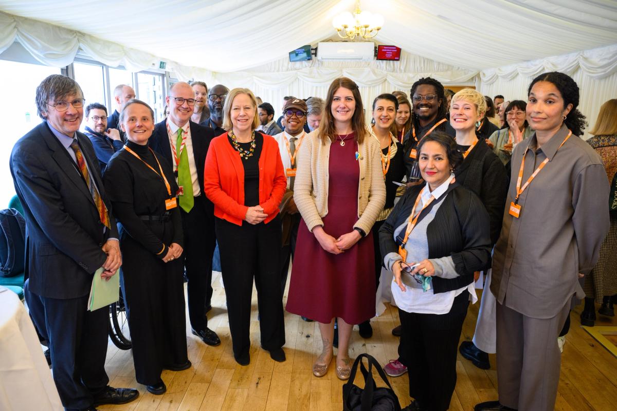 Supporters of the report attend its launch at the Houses of Parliament yesterday. Left to right: Ruth Cadbury, MP; Exodus Crooks, artist; Cat Eccles, MP and chair of the All Party Parliamentary Group; Larry Achiampong, artist; Charlotte Warne Thomas, artist; Sutapa Biswas, artist; Eva Langret, director, Frieze London 
Matt Crossick
