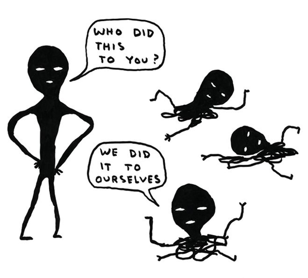 The late, Great Britain: David Shrigley's cartoon reflects the Brexit woe that grips many of us © courtesy of the artist