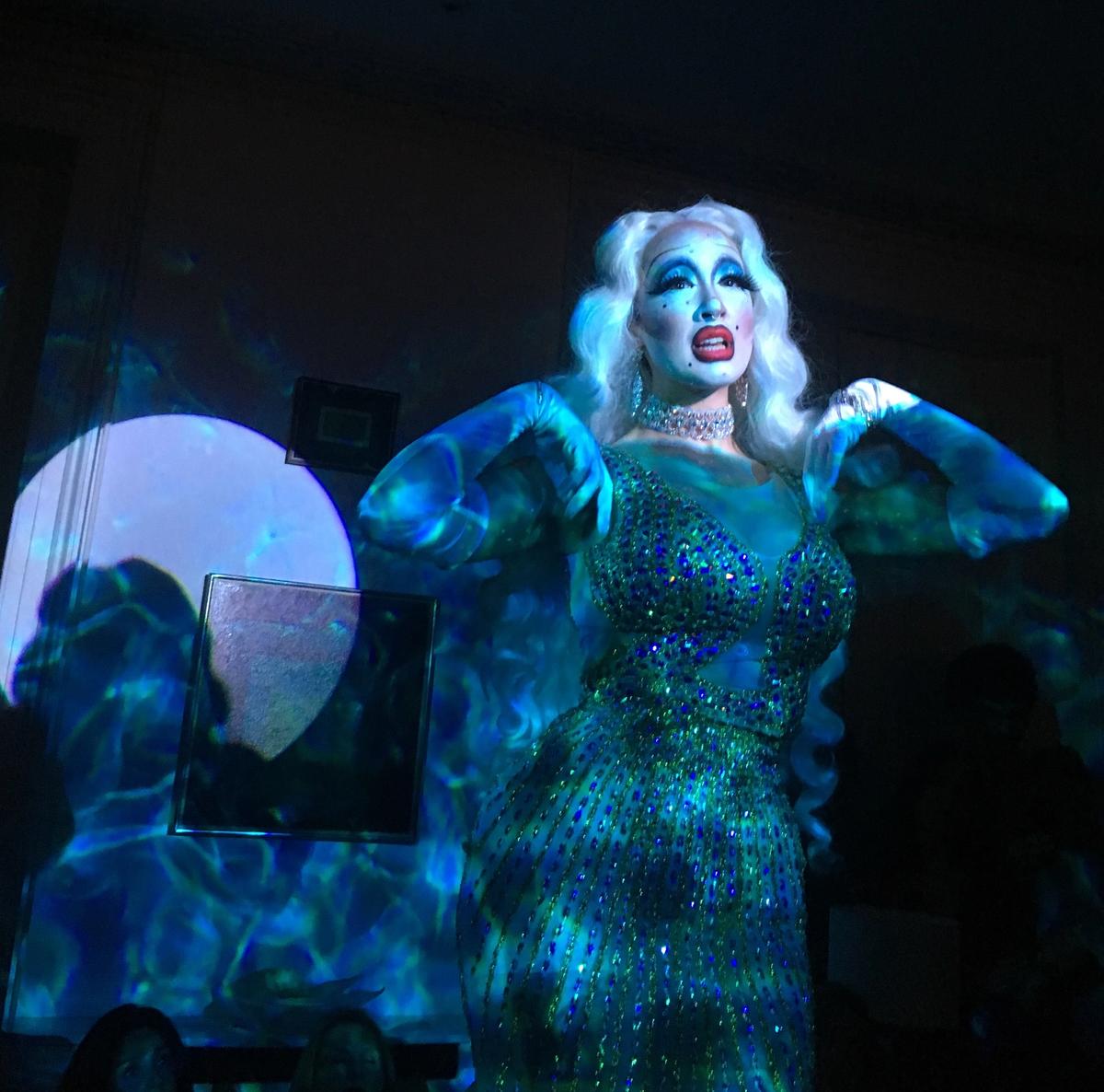 Victoria Sin performing at the Gasworks fundraiser Photo: Louisa Buck