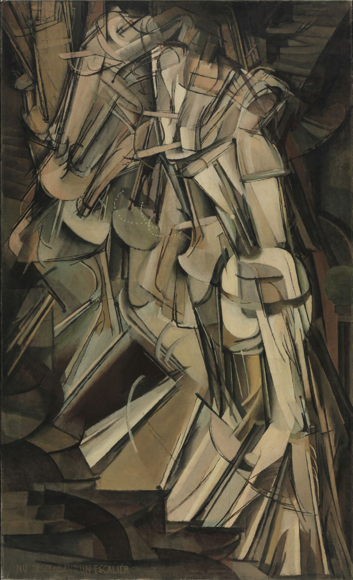 Duchamp’s oil Nude Descending a Staircase No. 2 (1912) Courtesy of Philadelphia Art Museum