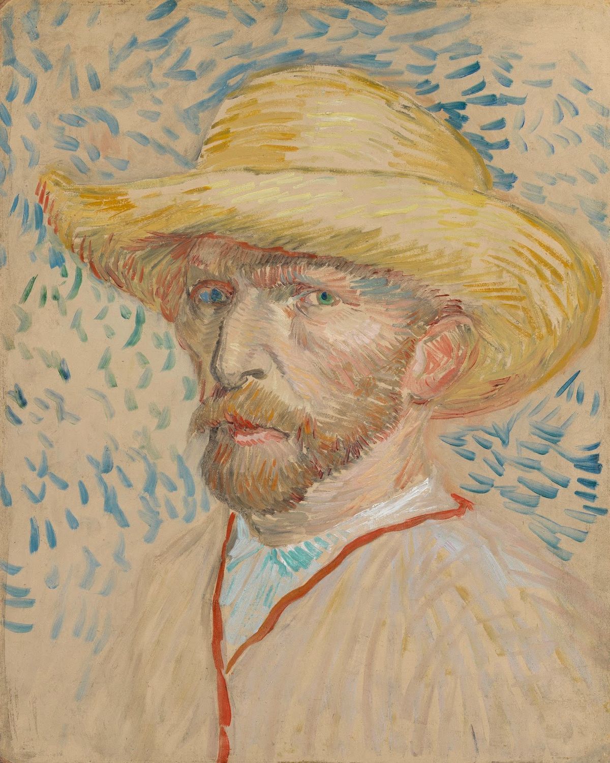 Van Gogh's Self-portrait with straw Hat (August-September 1887) Courtesy of the Van Gogh Museum, Amsterdam (Vincent van Gogh Foundation)