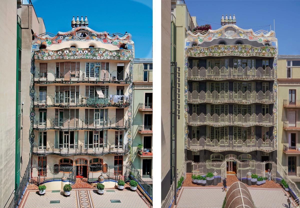 The façade before and after the restoration
Left: © David Cardelús Right: © Claudia Mauriño