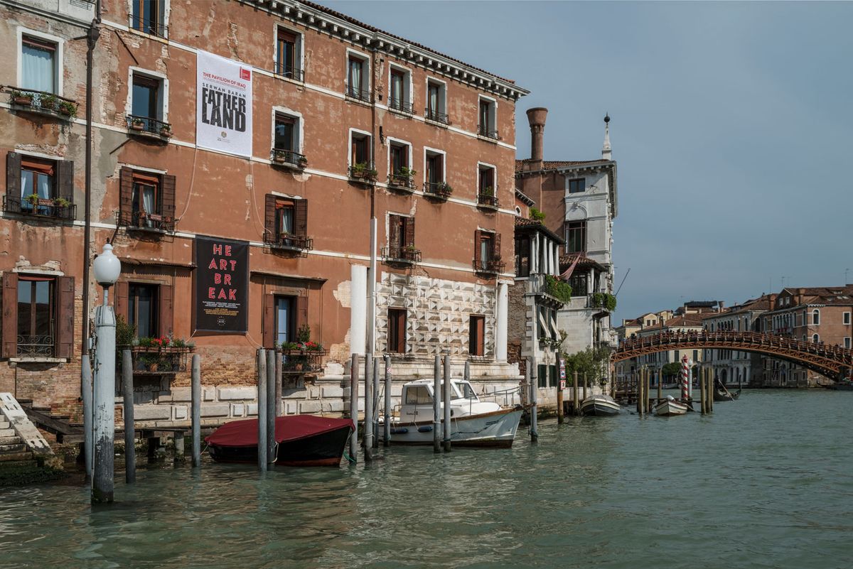 Iraq’s national pavilion at the Venice Biennale has been closed in solidarity with the youth uprisings in Iraq © Photography Boris Kirpotin, courtesy RUYA MAPS