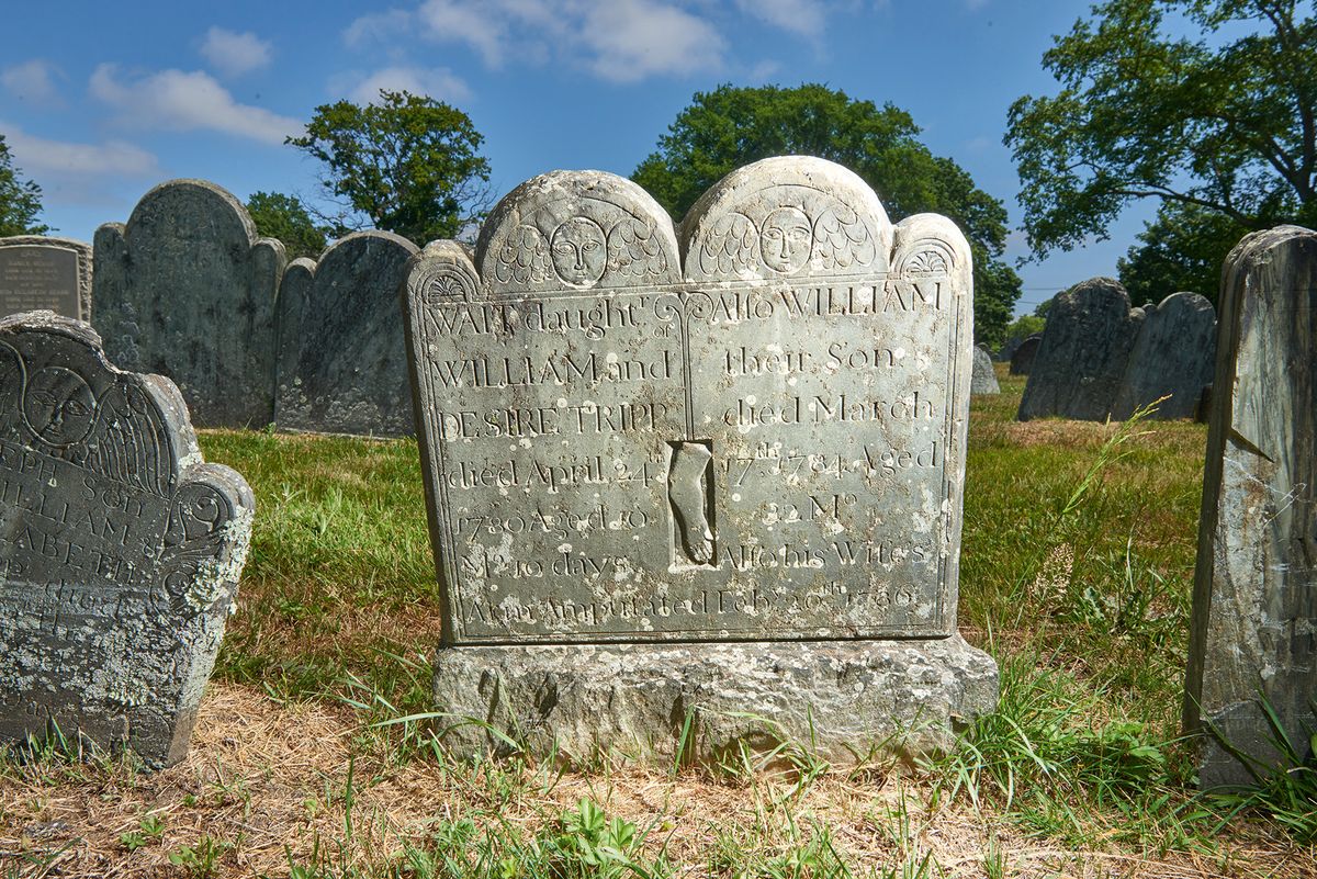 Burial markers for African Americans dating back to the 18th century are being preserved at God’s Little Acre in Newport, Rhode Island Photo: Phillip Keith