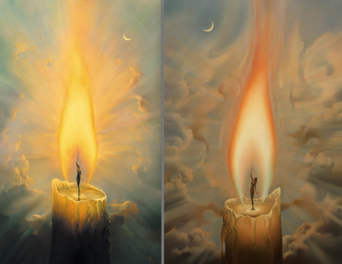 The Candle (1999) and The Candle 2 (2000) by Vladimir Kush Vladimir Kush