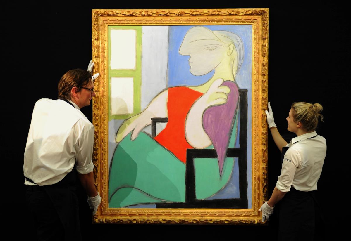 Picasso's Femme Assise Pres d'une Fenetre (Woman Sitting Near a Window) last came to auction in February 2013, when it sold for £28.6m ($44.8m) at Sotheby’s London to a third-party guarantor Photo: Anthony Devlin/PA Wire