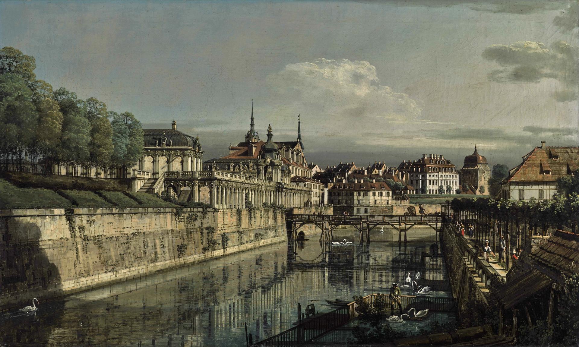 A View of the Moat of the Zwinger (1758) is one of several views of Dresden painted by the Venetian painter Courtesy of Sotheby's