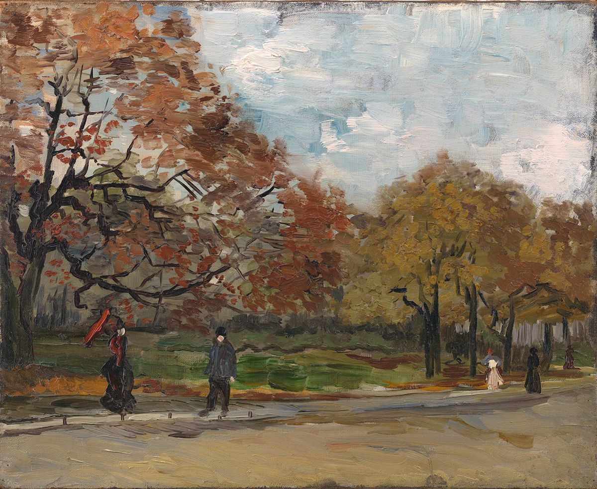 Vincent van Gogh’s The Bois de Boulogne with People Walking (1886) Courtesy of Hammer Galleries, New York