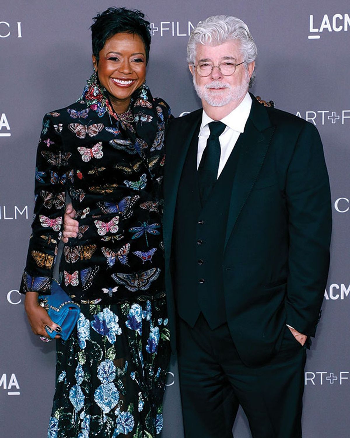 George Lucas and his wife Mellody Hobson, the founders of the new museum under construction in Exposition Park, south Los Angeles Photo: Taylor Hill/Getty Images