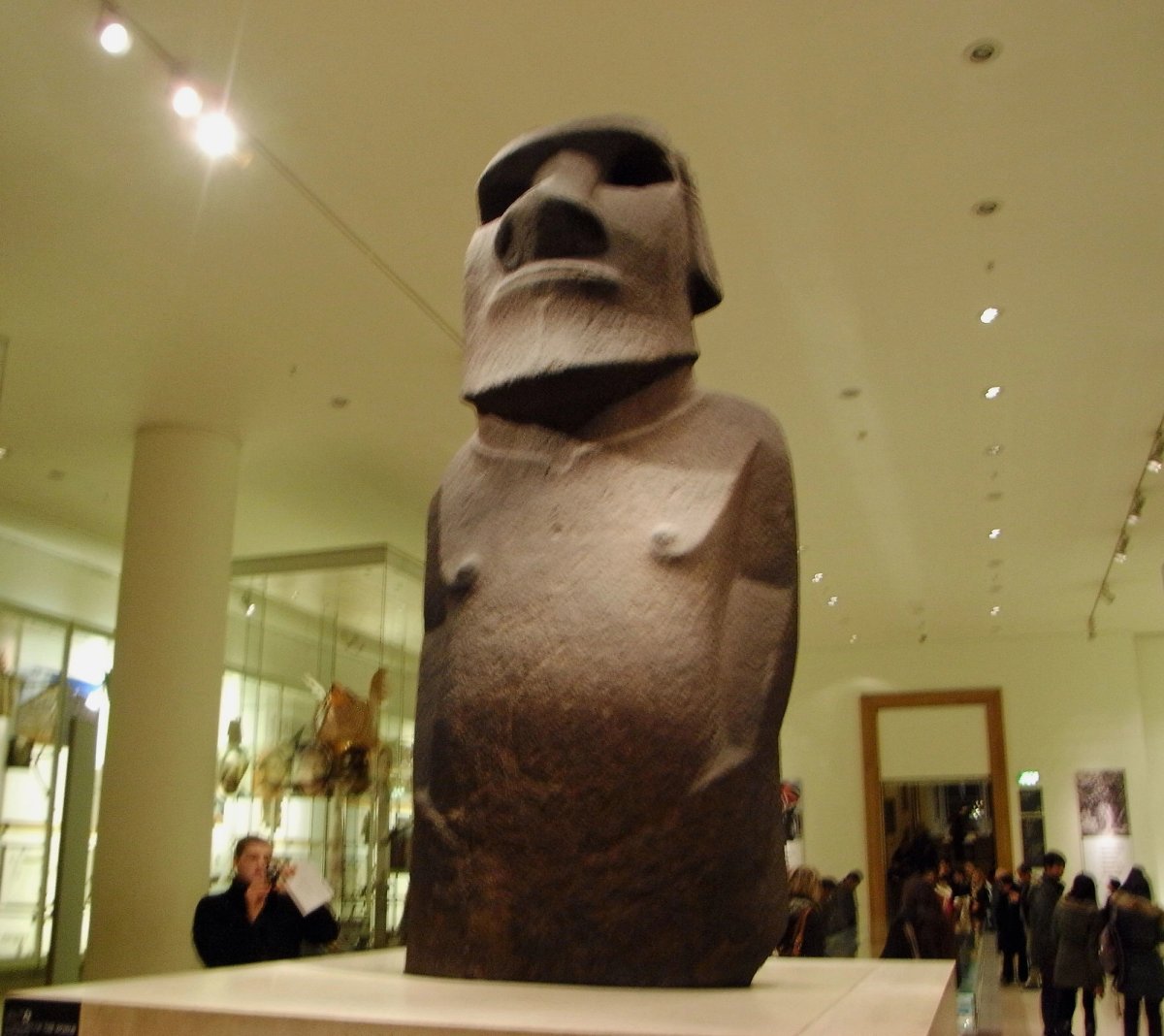 The moai statue at the British Museum