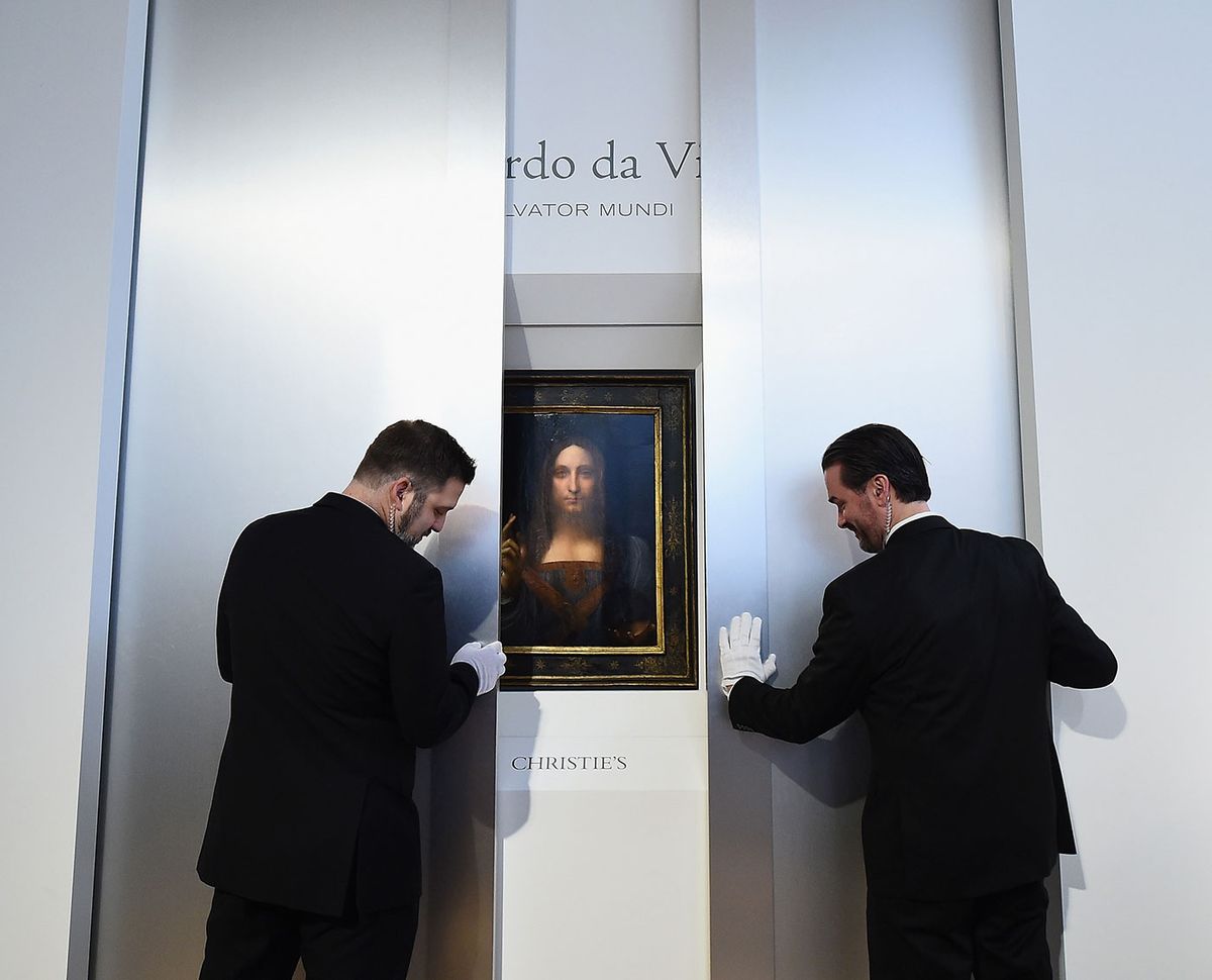 Christie's unveils the Salvator Mundi at its New York City gallery a month before the record-breaking sale  Ilya S. Savenok/Getty Images for Christie's Auction House