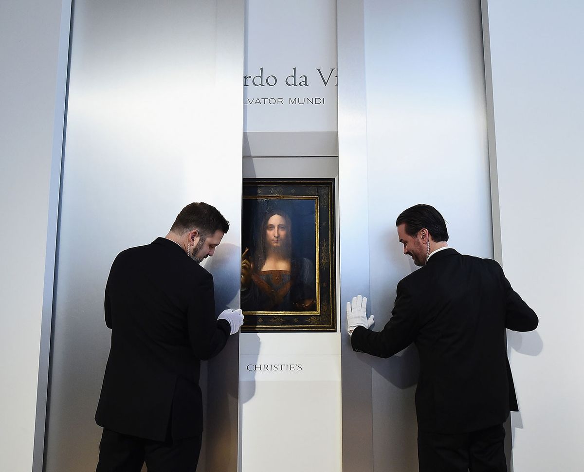 Christie's unveils the Salvator Mundi at its New York City gallery a month before the record-breaking sale Ilya S. Savenok/Getty Images for Christie's Auction House