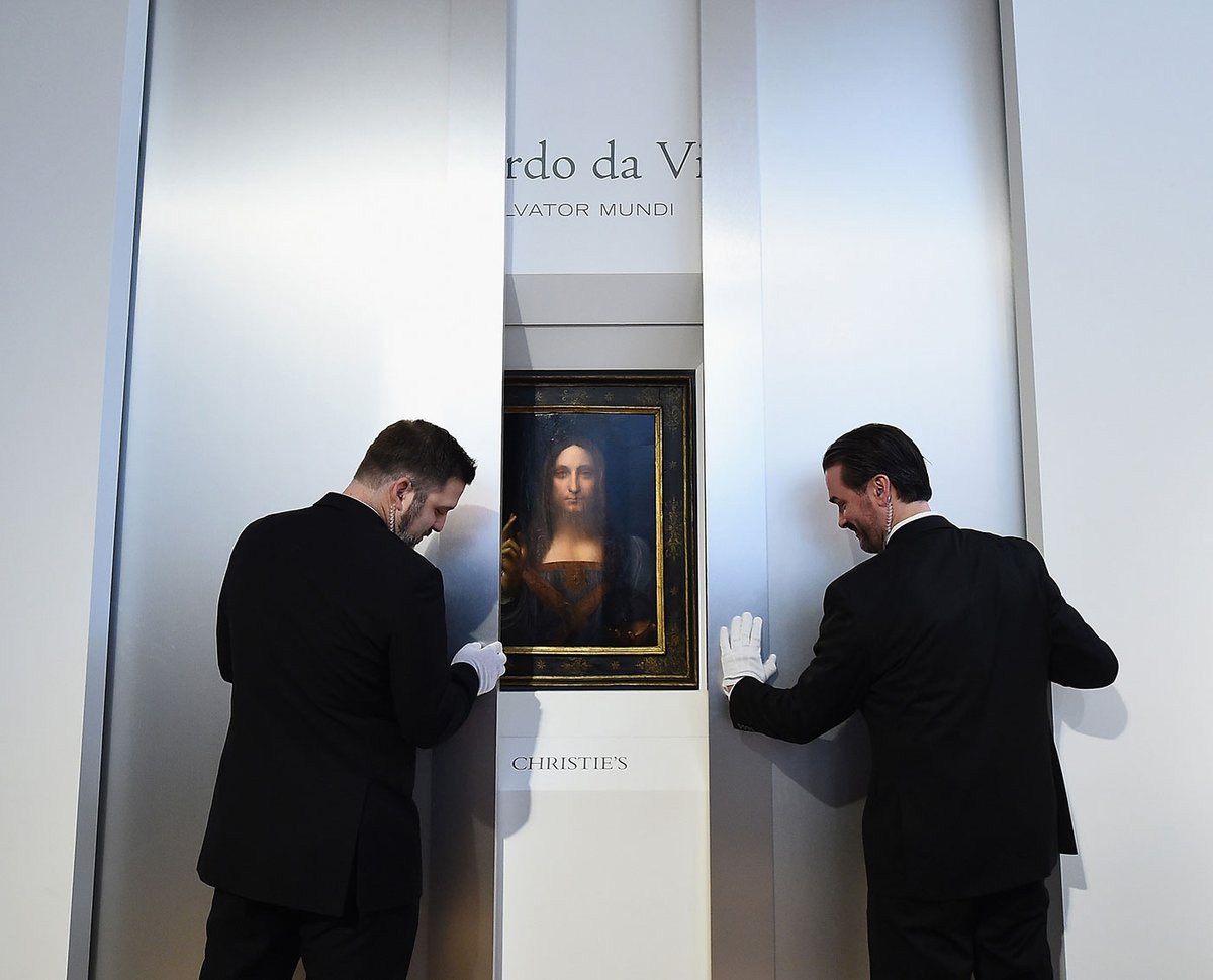 Christie's unveils the Salvator Mundi at its New York City gallery a month before the record-breaking sale Ilya S. Savenok/Getty Images for Christie's Auction House