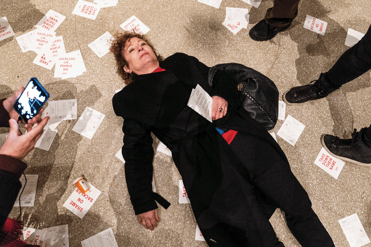 Photographer Nan Goldin protests against museums receiving donations connected to drugmaker Purdue Pharma Courtesy of the New York Times/Redux/eyevine;