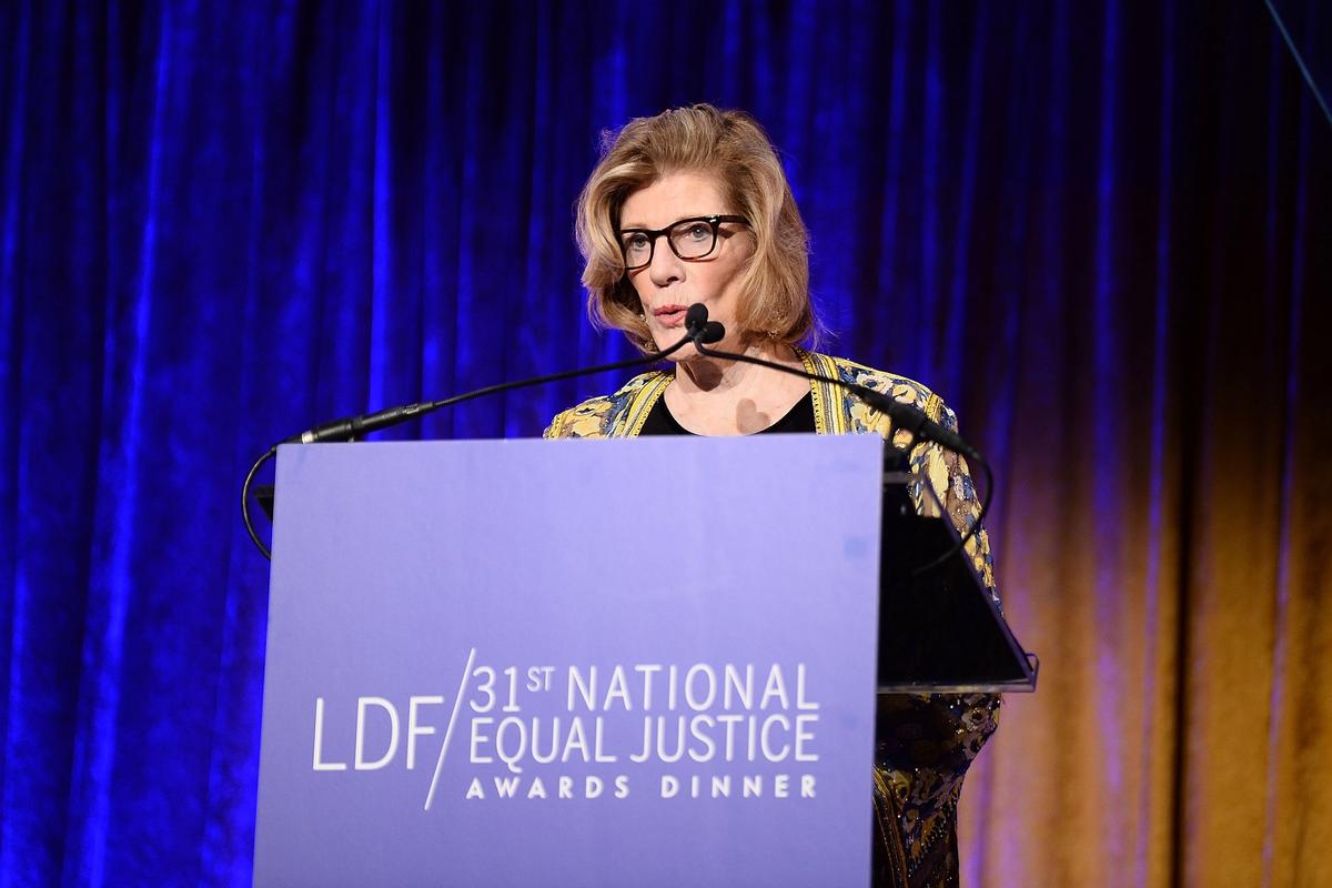 Agnes Gund speaking at the NAACP Legal Defense and Educational Fund's National Equal Justice Awards Dinner in November 2017 Photo: Dave Kotinsky/Getty Images for NAACP Legal Defense and Educational Fund, Inc