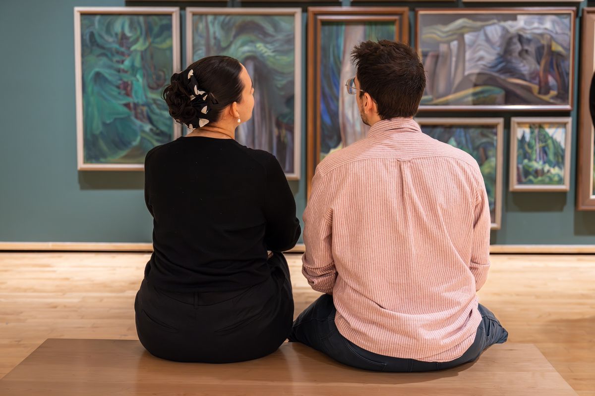 Visitors look at paintings inside Emily Carr: Navigating an Impenetrable Landscape at the Vancouver Art Gallery Photo: Vancouver Art Gallery