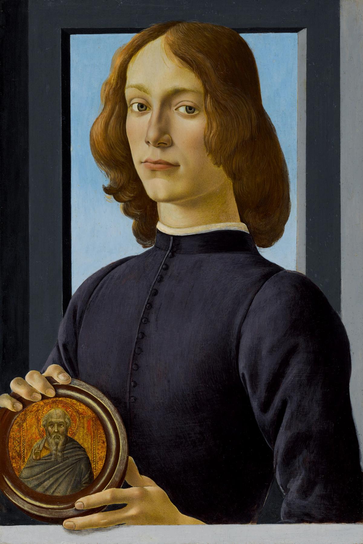 Sandro Botticelli’s Young Man Holding a Roundel will be offered for $80m in January as the highlight of Sotheby's Masters Week series of sales in New York. Courtesy of Sotheby's