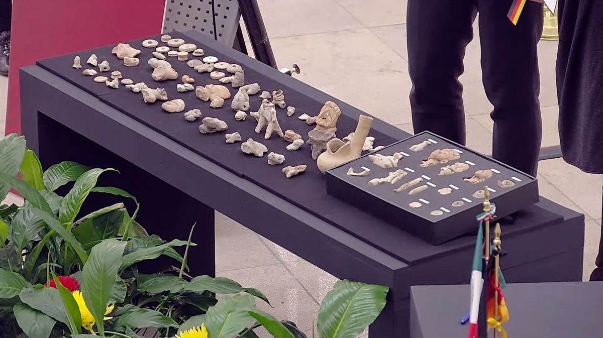 The 75 archaeological items returned in last week's Berlin ceremony Courtesy Instituto Nacional de Antropología e Historia (INAH) and the Mexican Embassy in Berlin