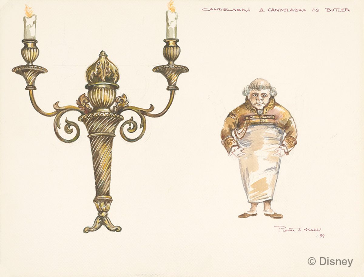 Beauty and the Beast, 1991, Peter J. Hall, Concept art, gouache, marker and ink on paper Disney