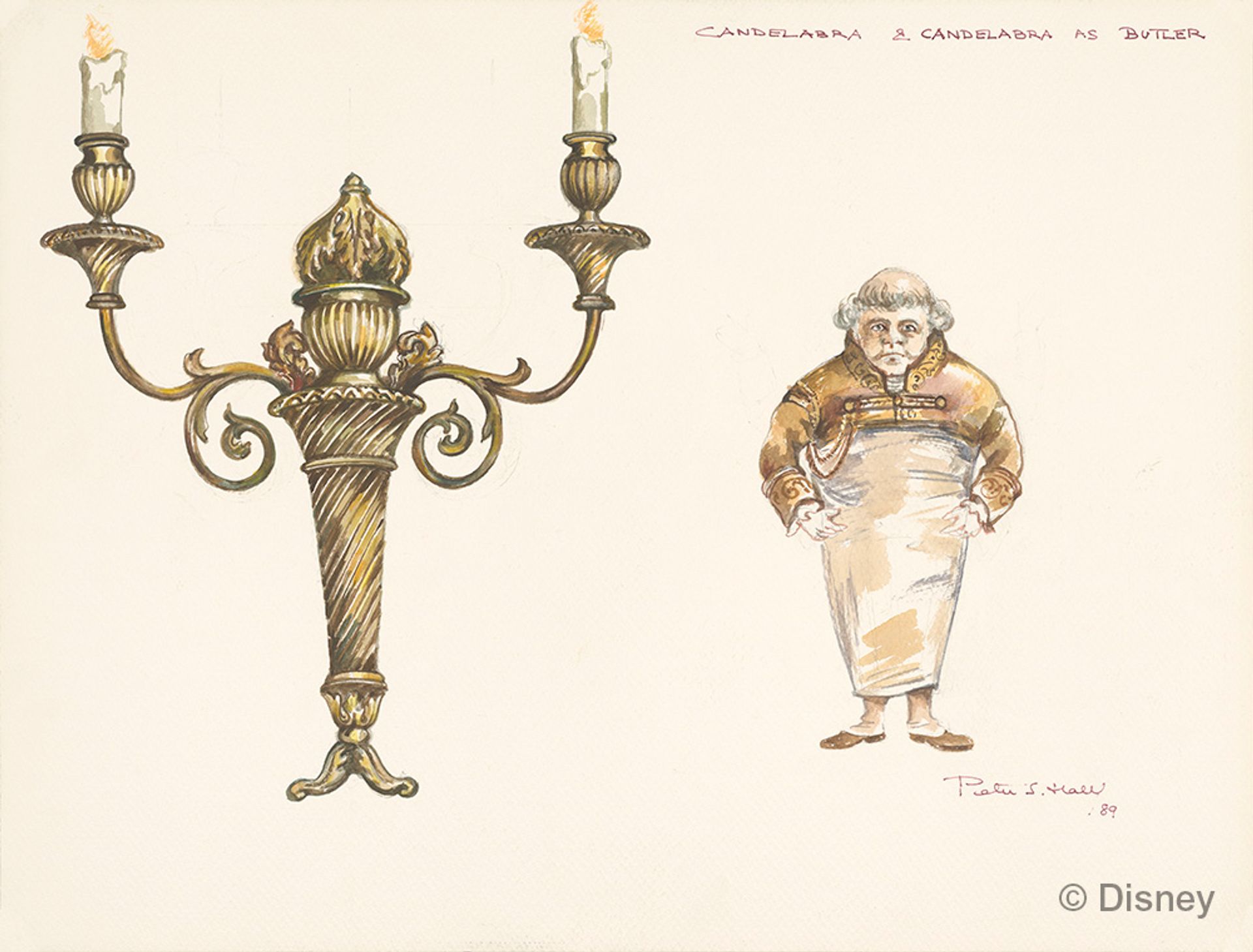 Beauty and the Beast, 1991, Peter J. Hall, Concept art, gouache, marker and ink on paper Disney