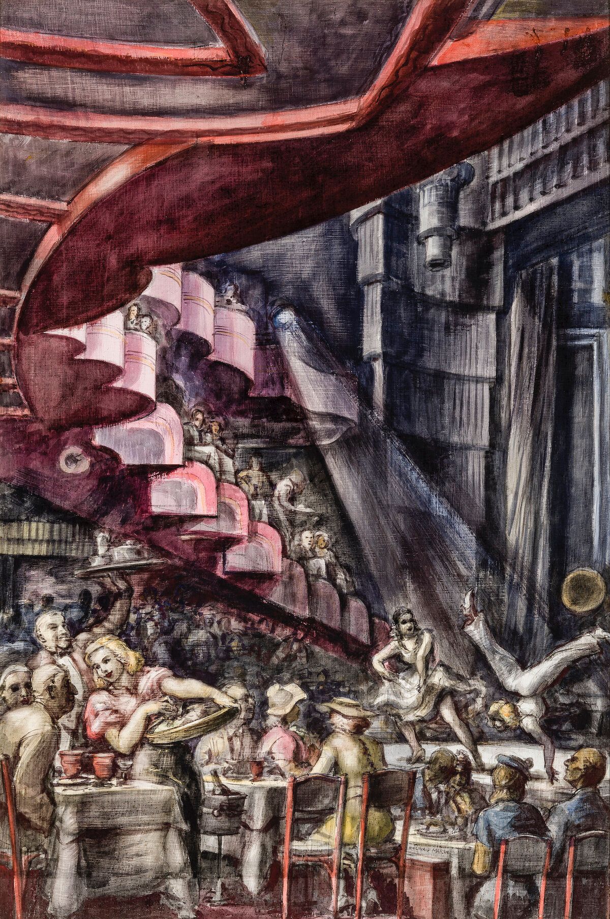 Reginald Marsh, Cabaret (1938). Hirschl & Adler Galleries