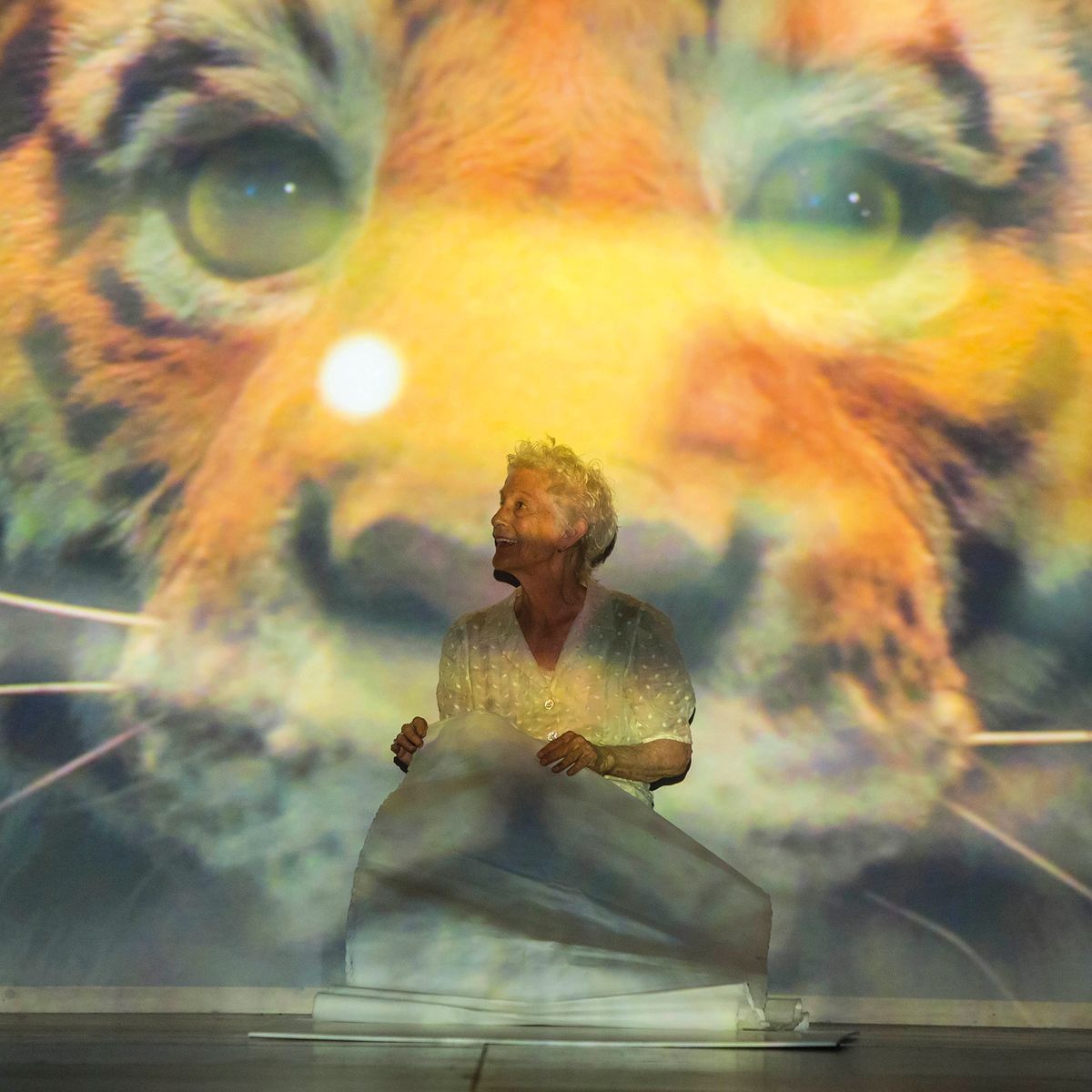 Joan Jonas’ They Come to Us without a Word II (2015), performed at Teatro Piccolo Arsenale, Venice in 2015. Photo: Moira Ricci. © 2017 Joan Jonas: Artists Rights Society (ARS), New York; DACS, London.