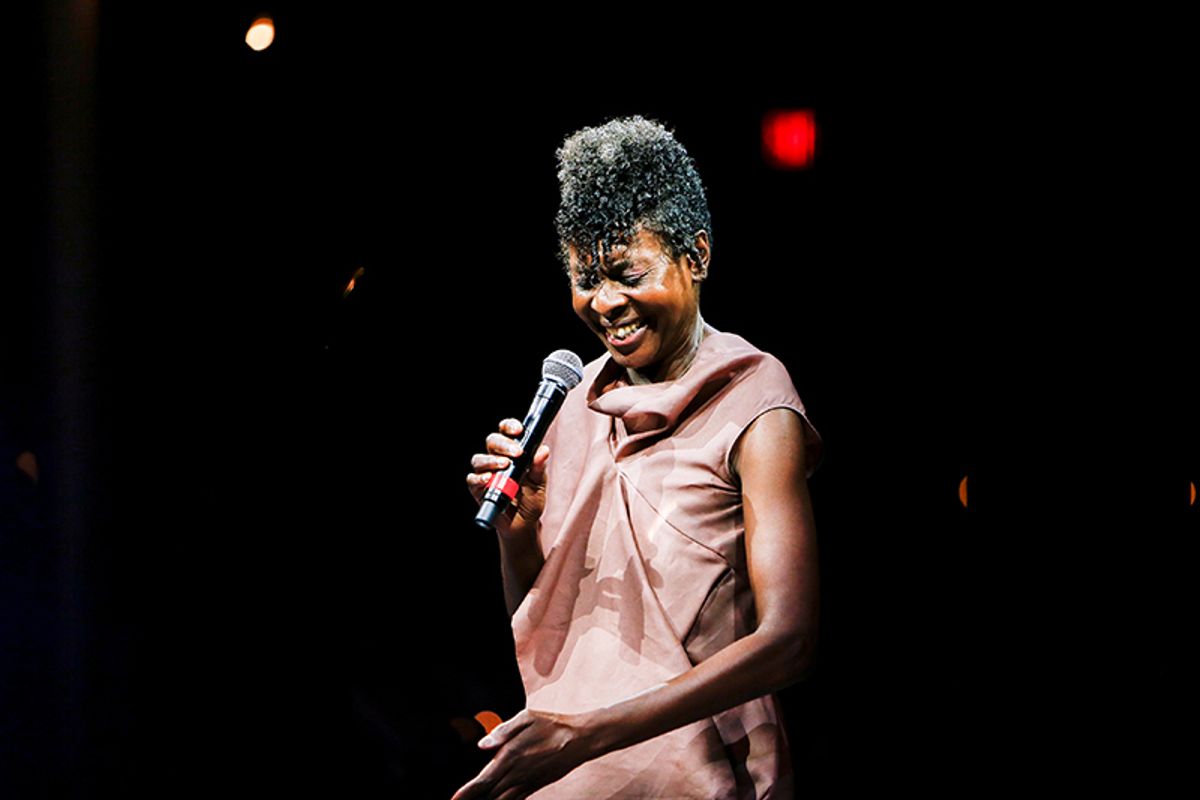 The evening’s emcee Helga Davis got a standing ovation for her gorgeous, rich rendition of Coming Home by Bernice Johnson Reagon and Toshi Reagon, from the opera The Temptation of St Anthony, conceived with Robert Wilson and developed at Watermill BFA/ Ryan Kobane