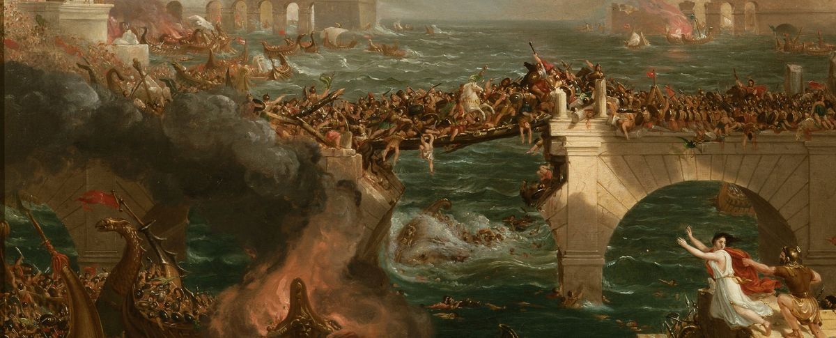 Does disaster loom for the art market? Detail of Thomas Cole's Destruction, from The Course of Empire series (1836)

Photo: Wikimedia Commons



