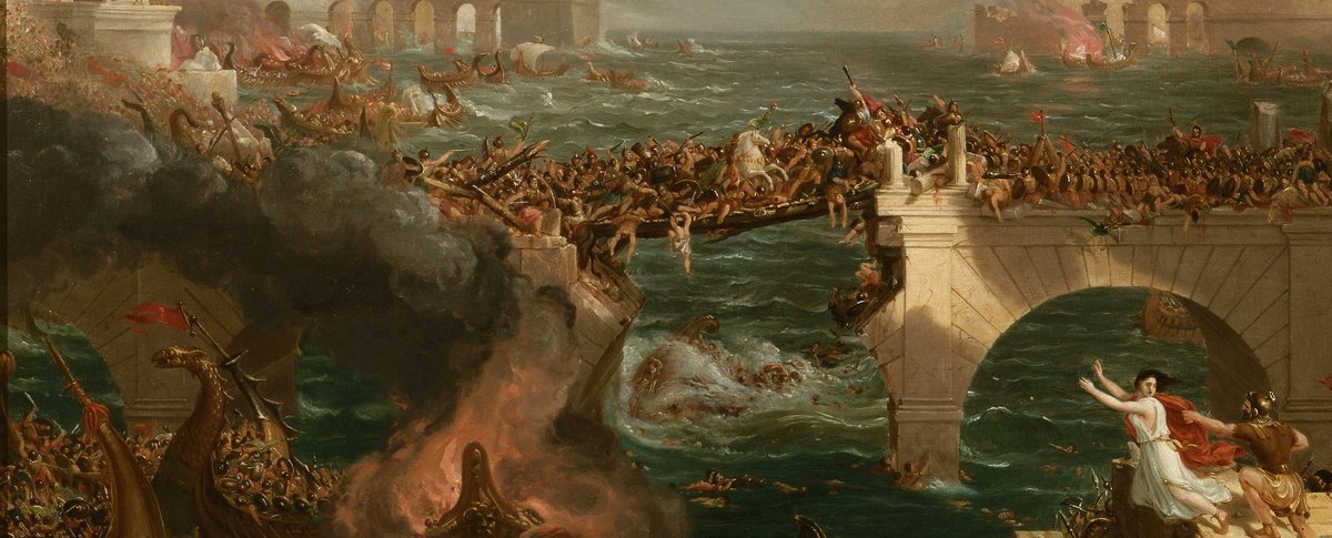 Does disaster loom for the art market? Detail of Thomas Cole's Destruction, from The Course of Empire series (1836)
Photo: Wikimedia Commons