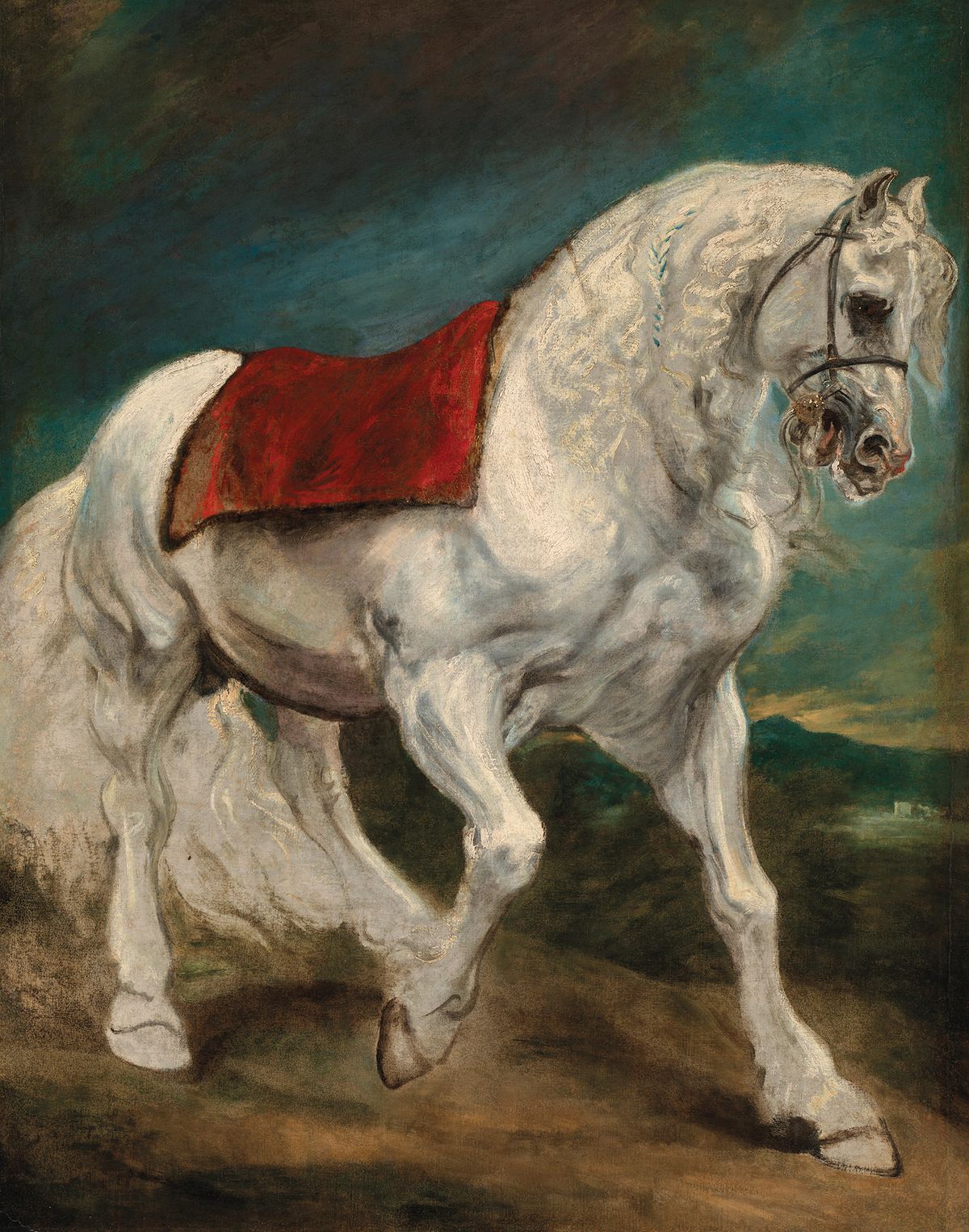 Anthony van Dyck, An Andalusian Horse (recto, around 1621) Courtesy of Christie’s