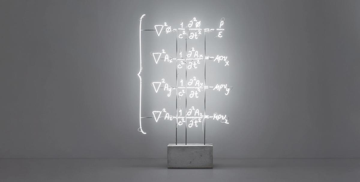Andrea Galvani’s The Totality of Electromagnetic Phenomena (Maxwell’s Equations) (2019) shown by Galería Curro in the Armory’s Focus section Courtesy of the artist and Galería Curro