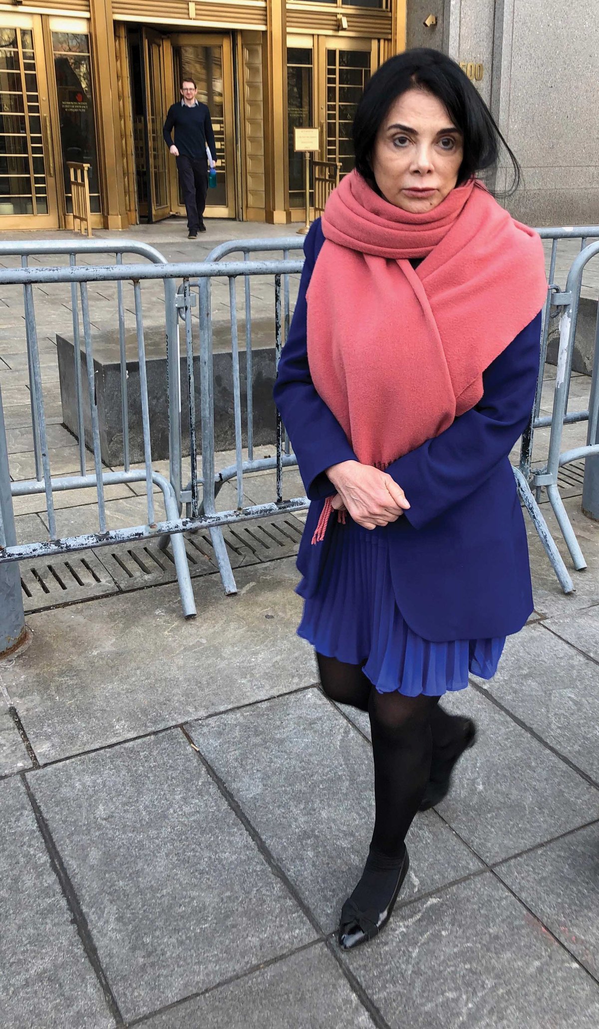 Mary Boone leaves court in New York on 14 February after being sentenced to two and a half years in prison for tax evasion AP Photo/Larry Neumeister