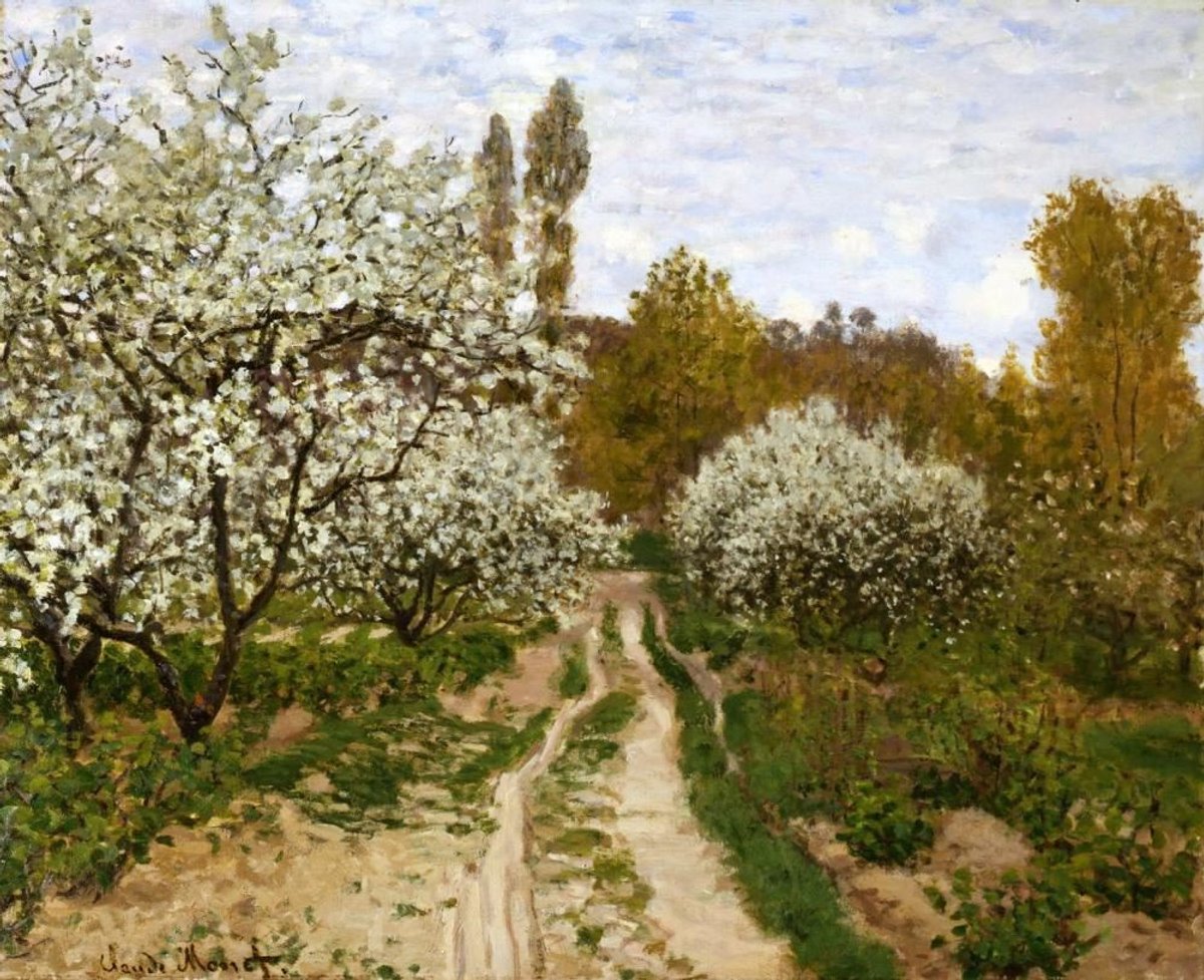 Claude Monet, Pommiers en fleurs (1872) Courtesy of the Union League Club of Chicago