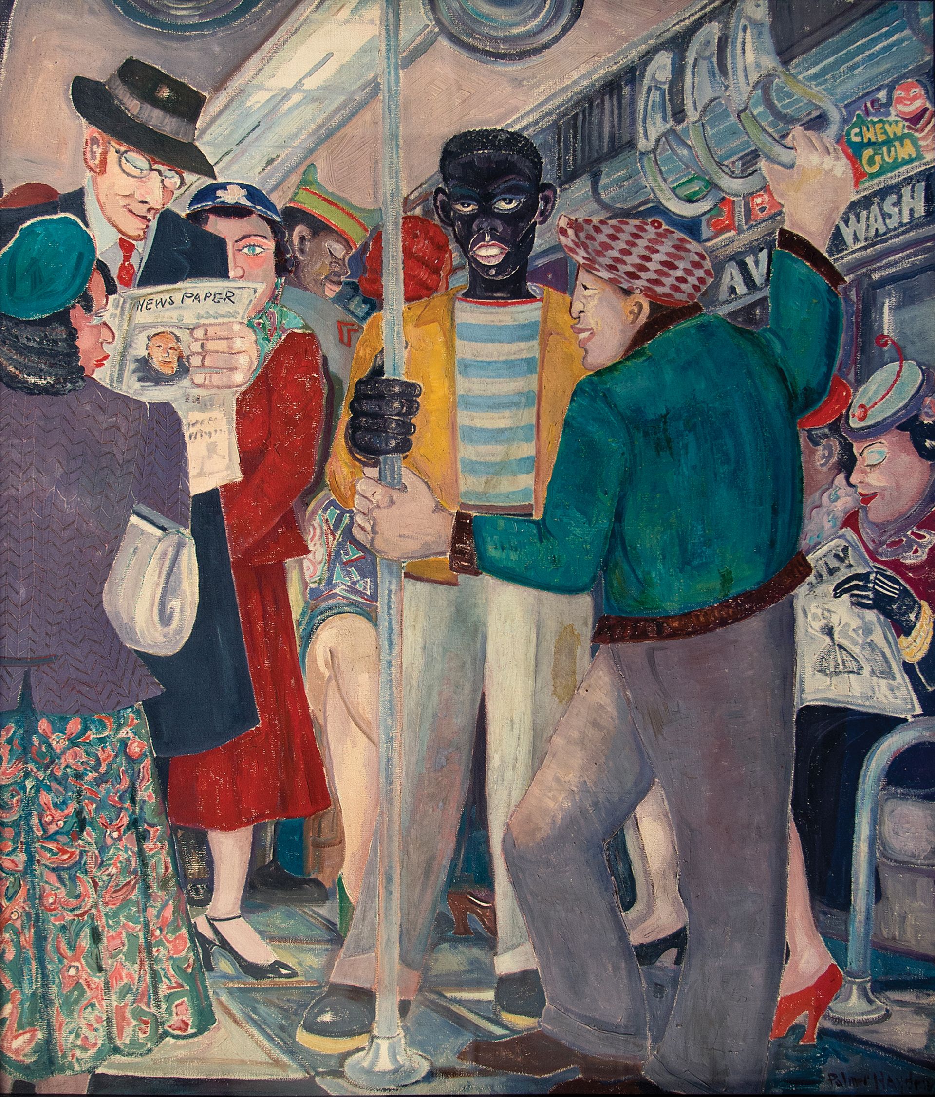 Palmer Hayden's The Subway (around 1941) is included in the Just Above Midtown show The Governor Nelson A. Rockefeller Empire State Plaza Art Collection