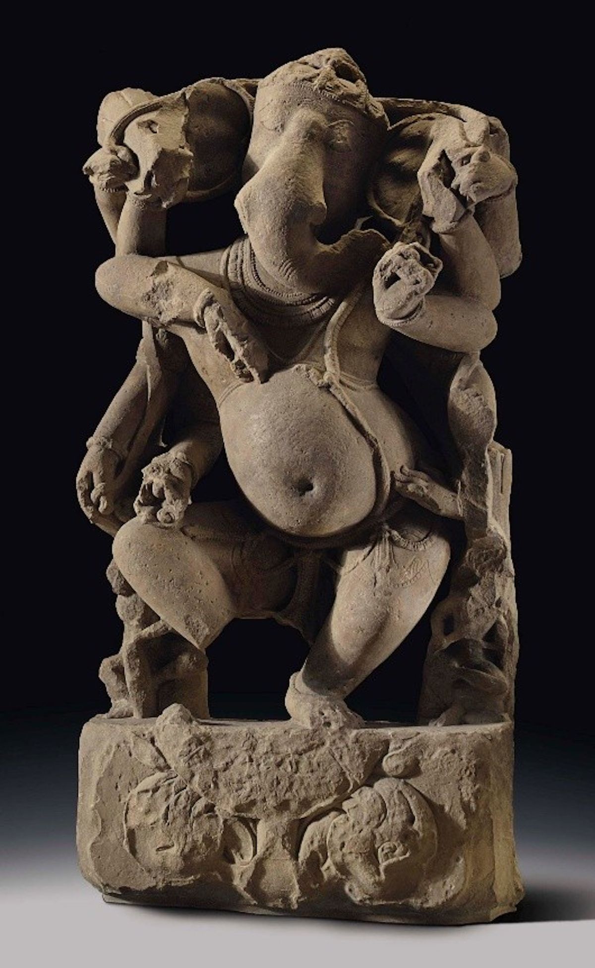 A sandstone sculpture of a dancing Ganesha that was looted from a temple in Madhya Pradesh, India in 2000 by a co-conspirator of Subhash Kapoor Courtesy the Manhattan District Attorney's Office