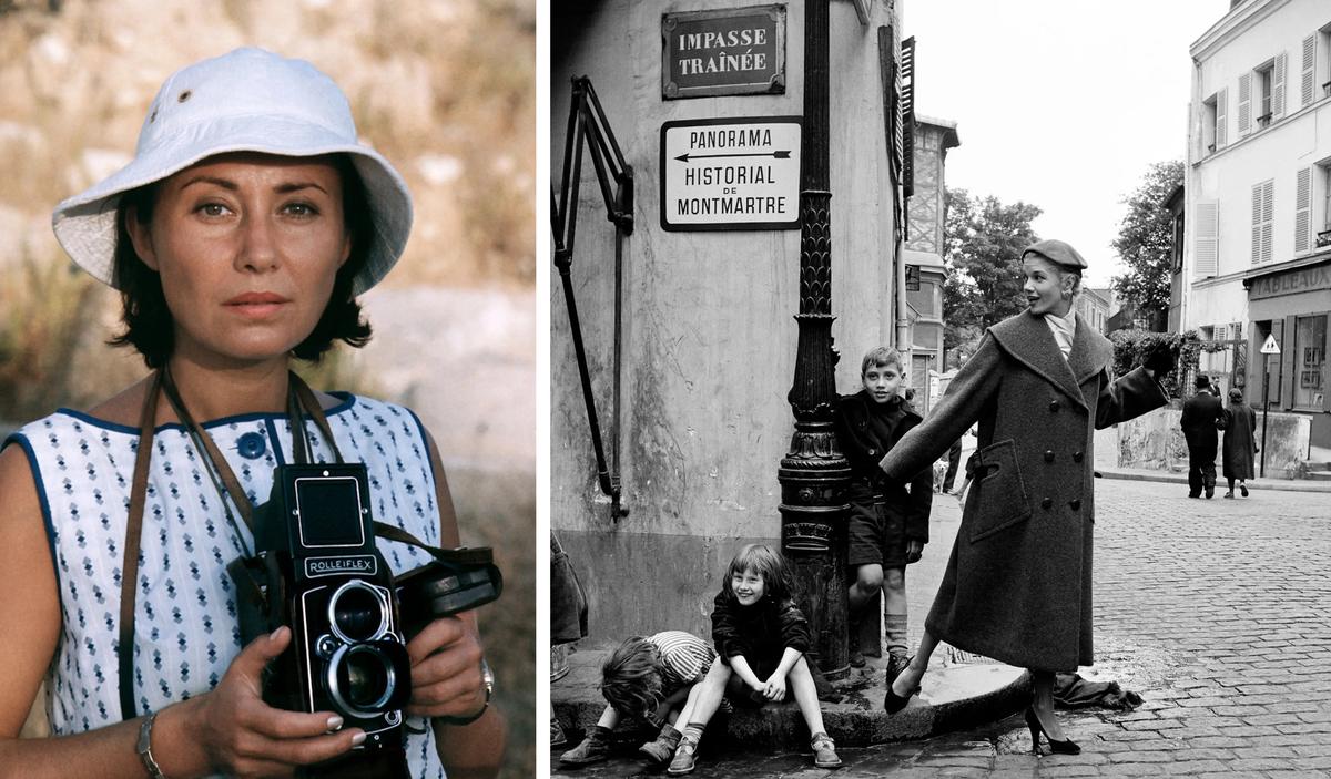 Stafford in Lebanon, 1960 (left). "This is a photograph of me on assignment 62 years ago," she wrote on Instagram at the time of her 97th birthday. "Photographers don’t grow old—they just grow out of focus". She captured this fashion shoot (right) in Montmartre, Paris, the same year © Marilyn Stafford