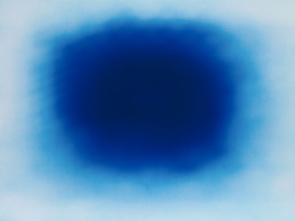 Anish Kapoor's Breathing Blue poster, for sale through Hospital Rooms for £50 Courtesy of the artist and Hospital Rooms